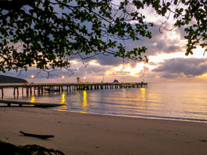 Palm Cove jetty, just a minutes walk away from your accommodation in Marlin Waters Beachfront Apartments.